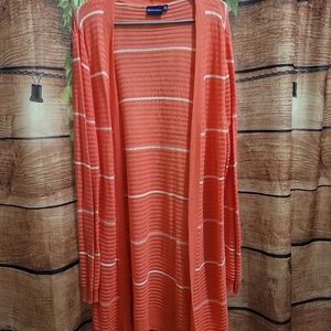 Bright pink cardigan